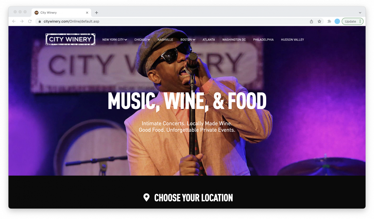 City Winery Homepage