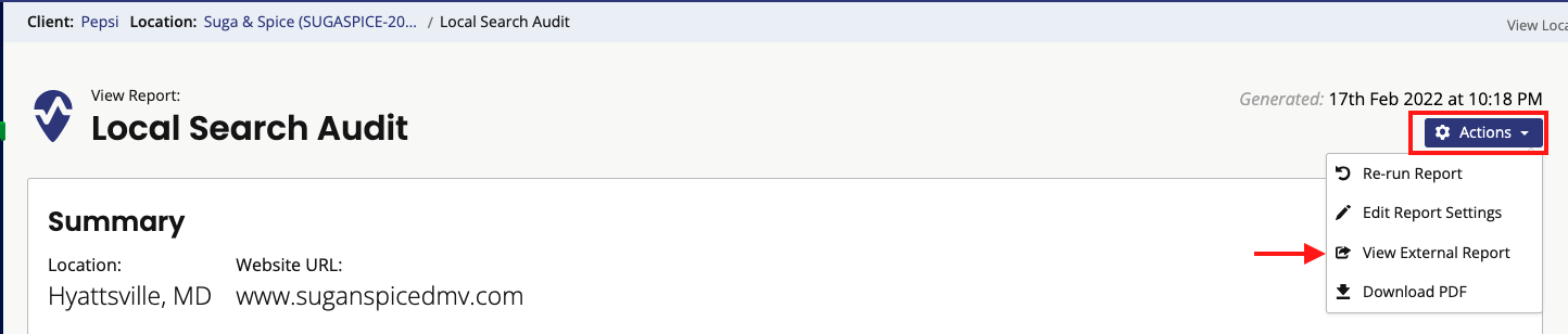 Local Search Audit Step 9