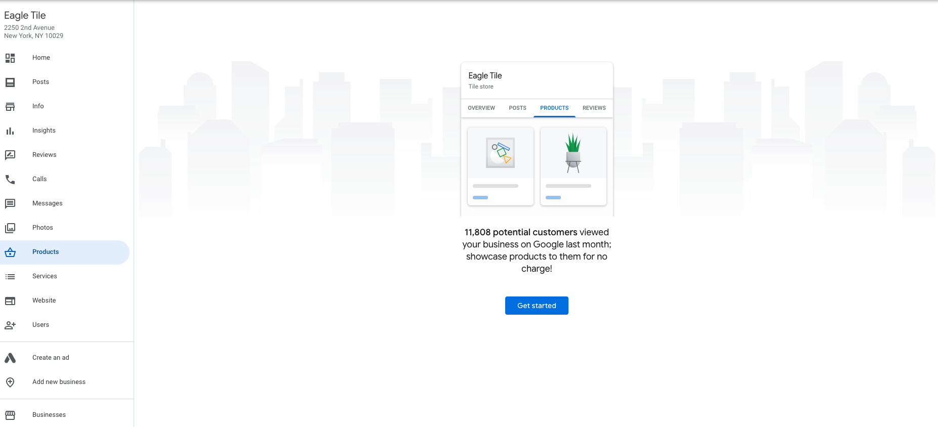 Products in Google Business Profile